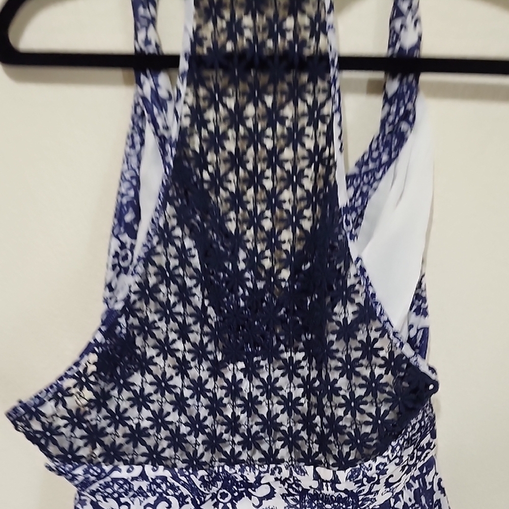 Guess Blue and White High Low Dress - Picture 8 of 11
